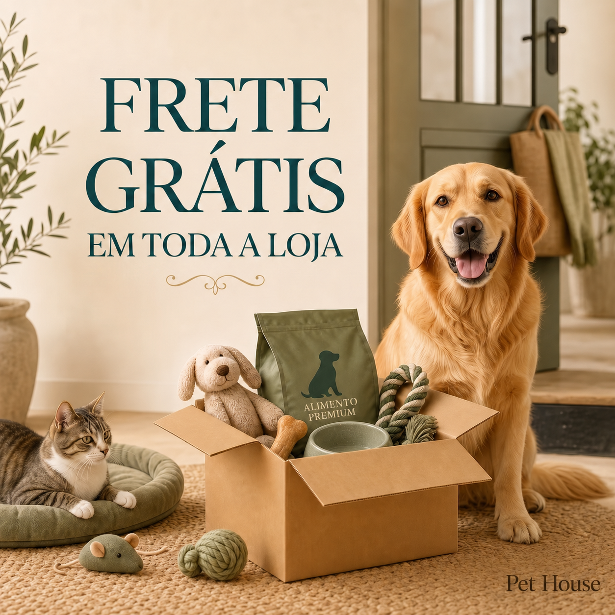 Frete grátis em toda a loja na Pet House