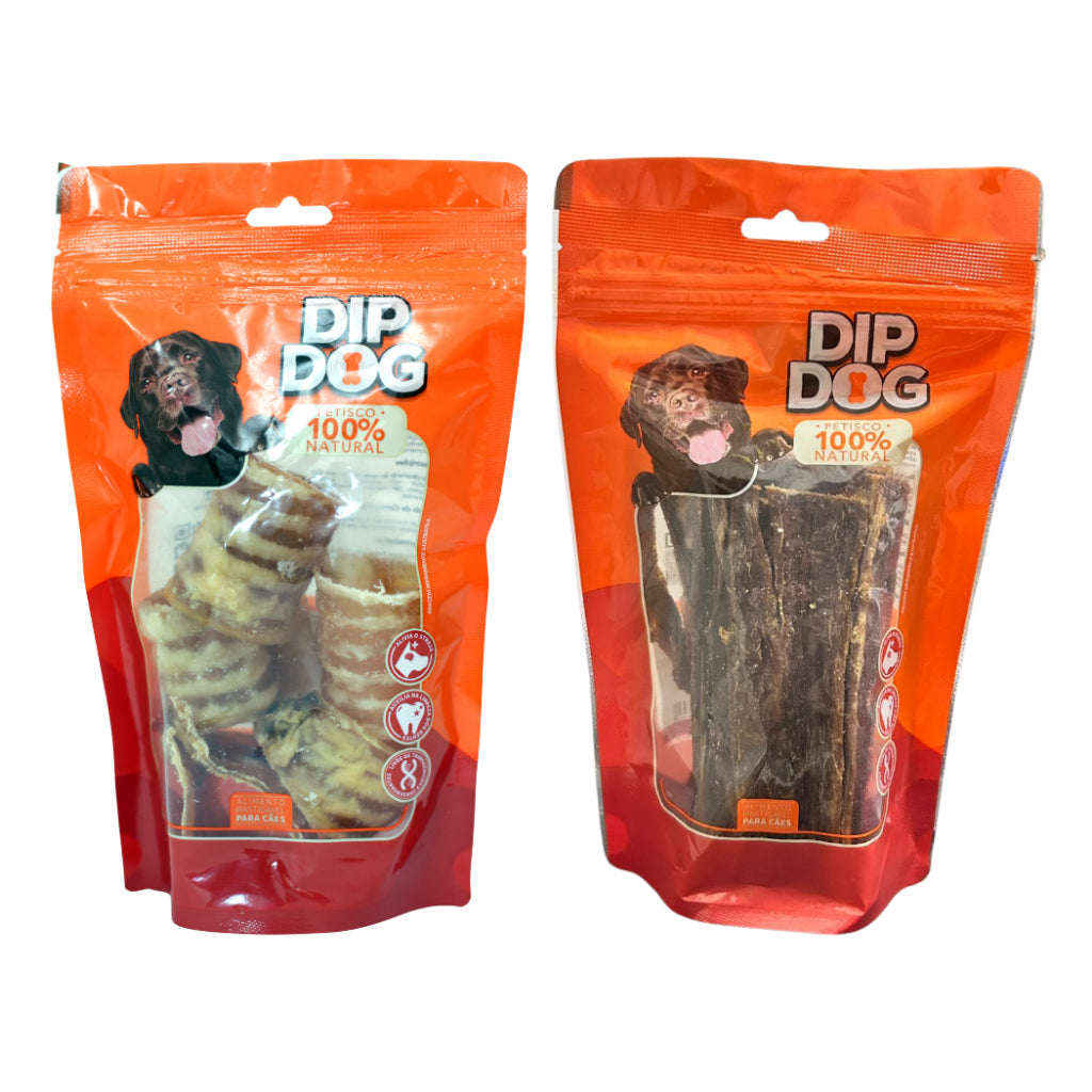 Kit Traqueia + Esôfago - mordedor petisco natural para cães