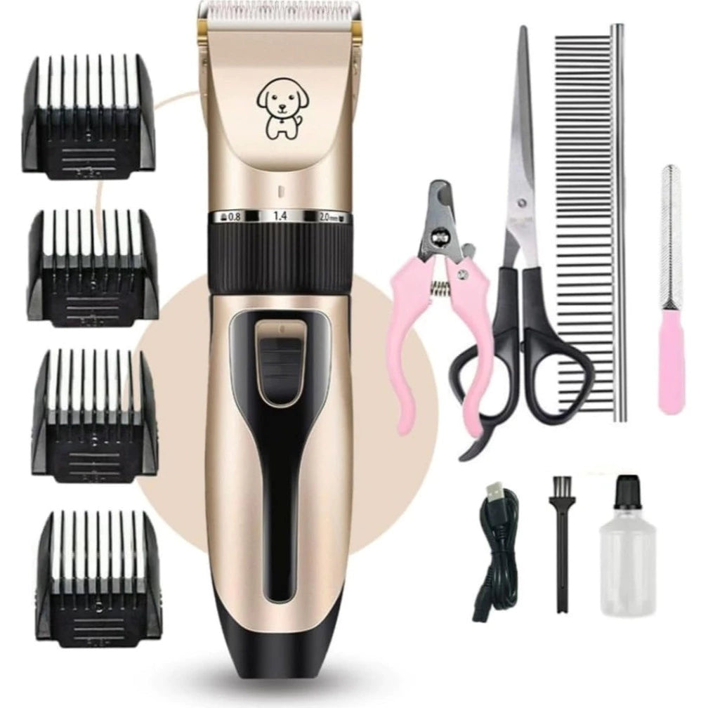 Kit maquina de tosa pet com pentes tesoura pente lixa cortador cabo escova e oleo